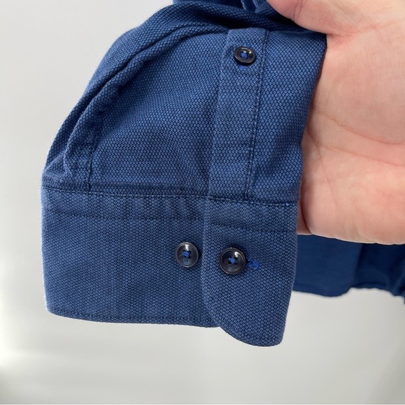 T. M. Lewin Blue Casual Button Down Finest Cotton Shirt Size XL - Picture 3 of 7